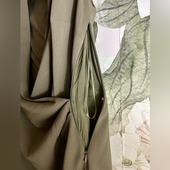 Express Olive Green Ruched Blazer Dress NWOT - Picture 5 of 6